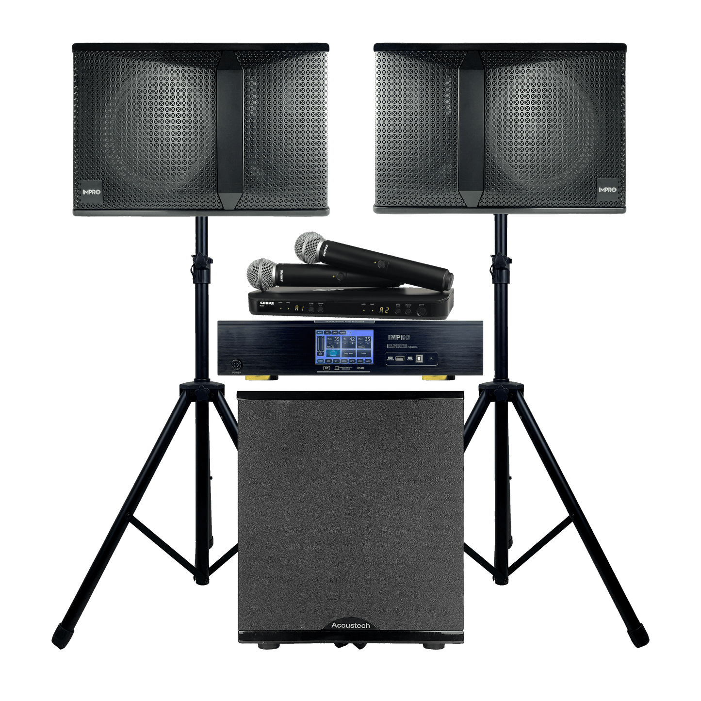 ImPro Star Two Plus Package with Mixing Amplifier, Speakers, Microphones, and Accessories (5 items)