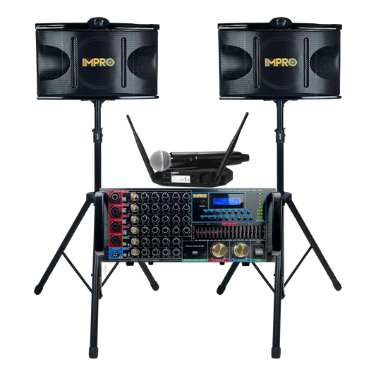 Ultra Elite Bundle with Mixing Amplifier, Speakers, SHURE GLXD24+ Microphones, and Accessories (4 items)