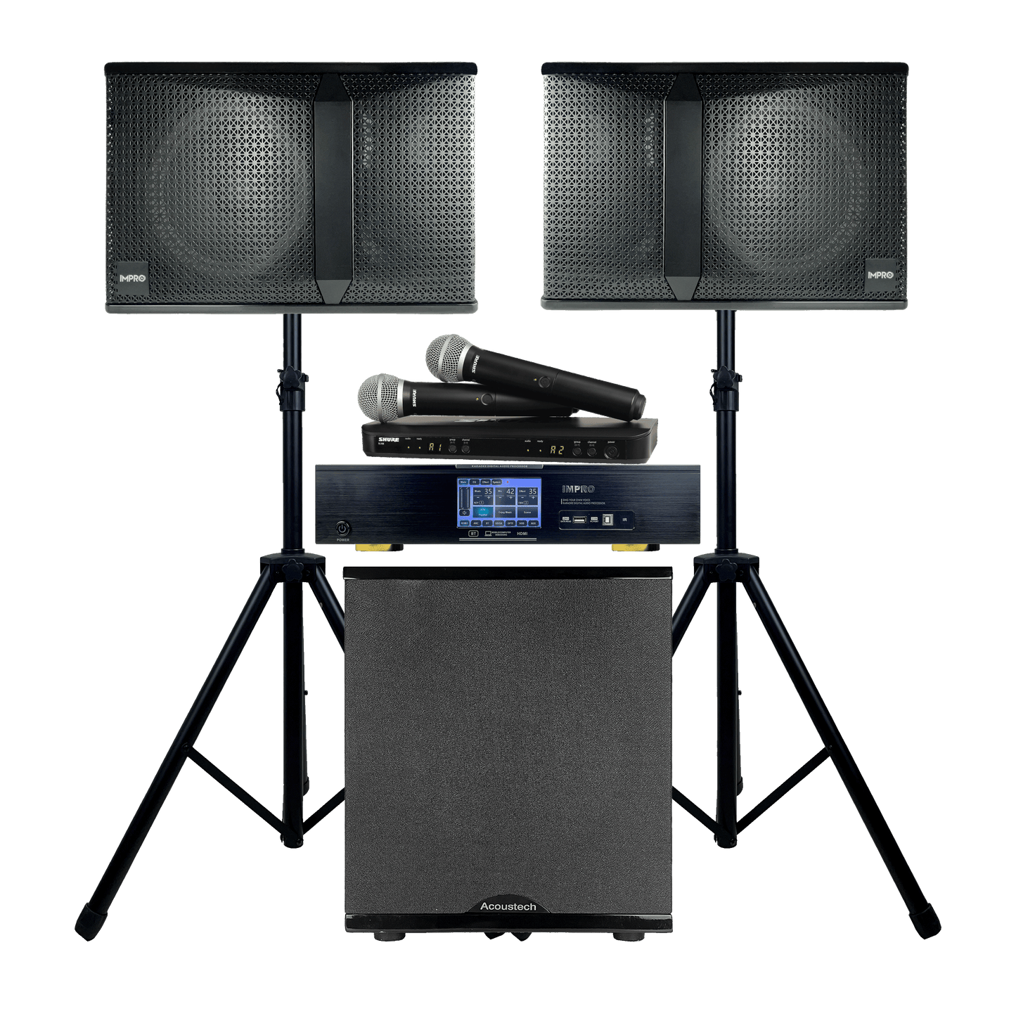 ImPro Star Two Plus Package with Mixing Amplifier, Speakers, Microphones, and Accessories (5 items)