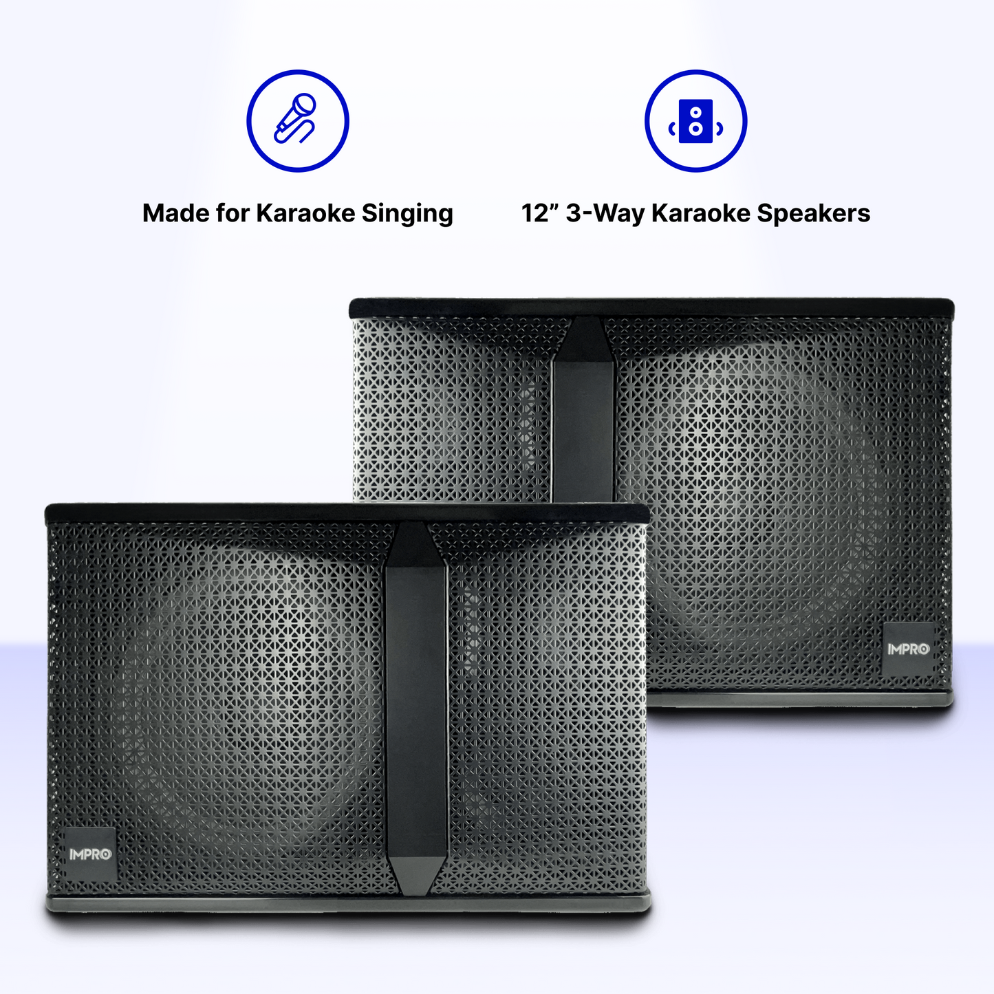 ImPro VS-1600K 12" 3-Way 1600W Karaoke Vocal Speakers (Pair)