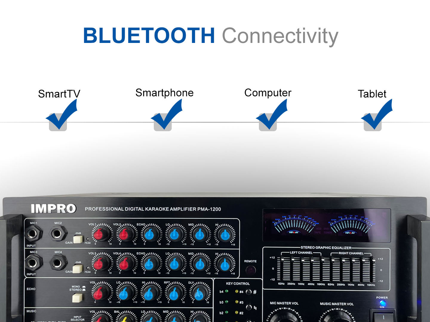House Party Package #03: ImPro PMA-1200 + BetterMusicBuilder CS-612 G5 + Stands + ImPro UHF-77 Wireless Microphones
