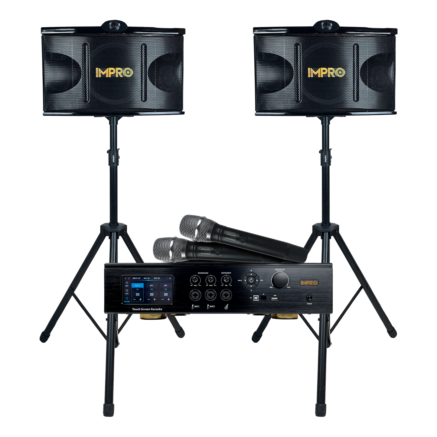 ImPro Encore Elite Bundle with Mixing Amplifier, Speakers, Microphones, and Accessories (4 items)