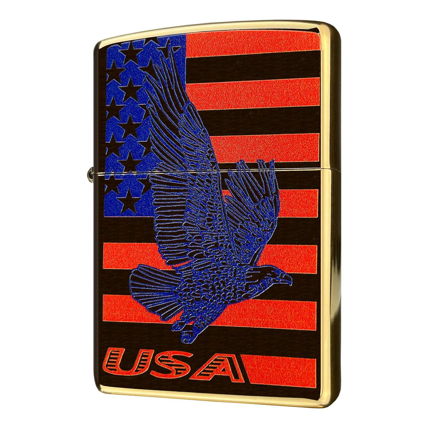 Zippo Custom 254B Flag Eagle USA Brass