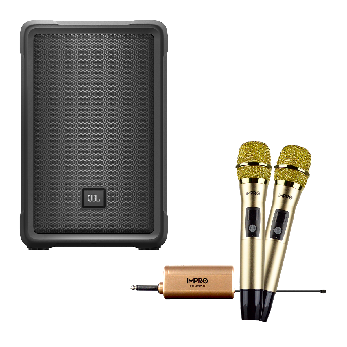 JBL IRX-108 Package Powered Bluetooth Speaker with ImPro UHF-88MXR Microphones