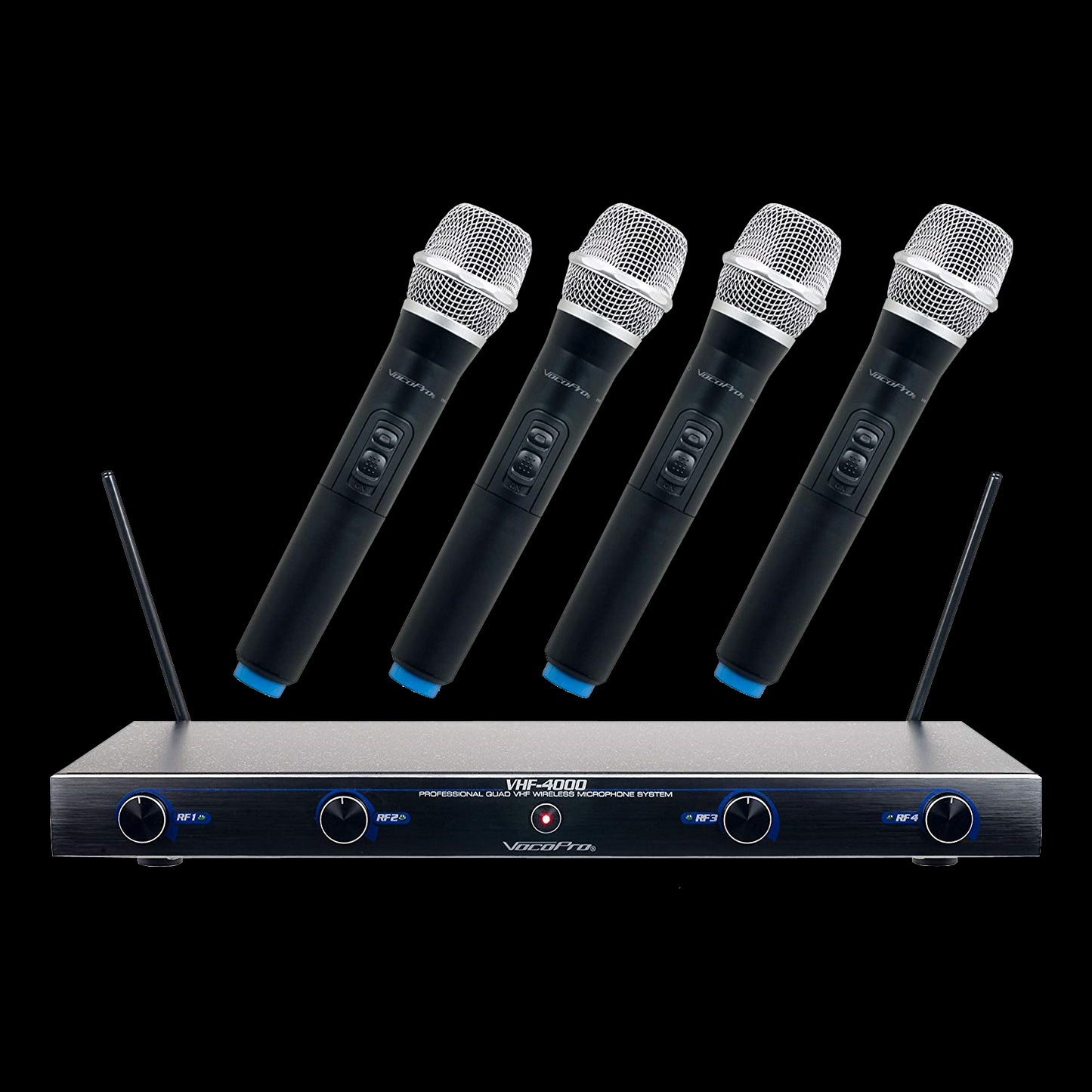 VocoPro VHF-4000 4-Channel Professional Quad VHF Wireless Microphone System