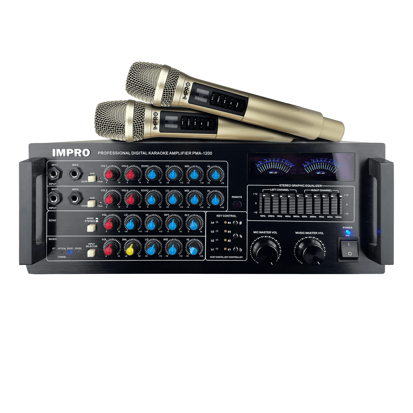 ImPro PMA-1200 1200W Mixing Amplifier Bundle with ImPro UHF-88II Wireless Microphones