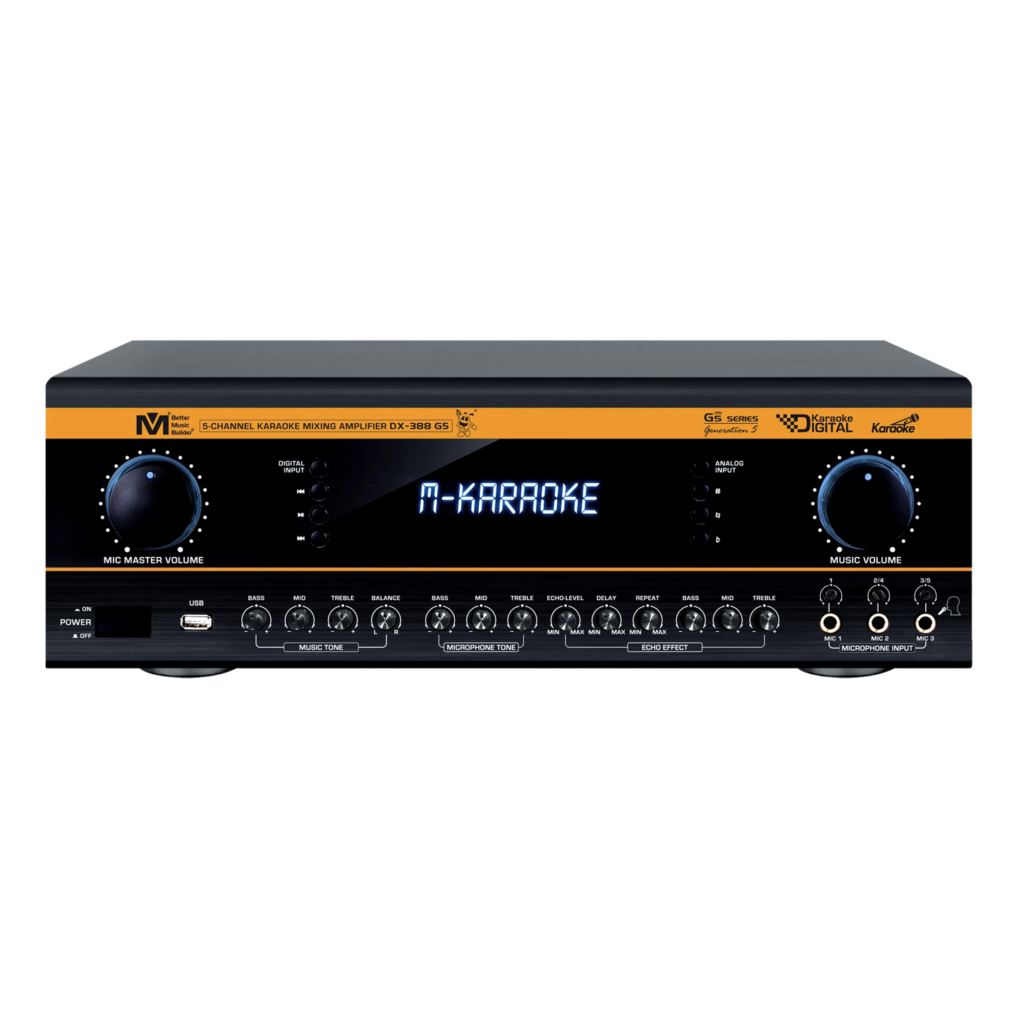 Better Music Builder DX-388 G5 1400W Karaoke Mixing Amplifier Bundle with VM-52 G5 Wireless Microphones