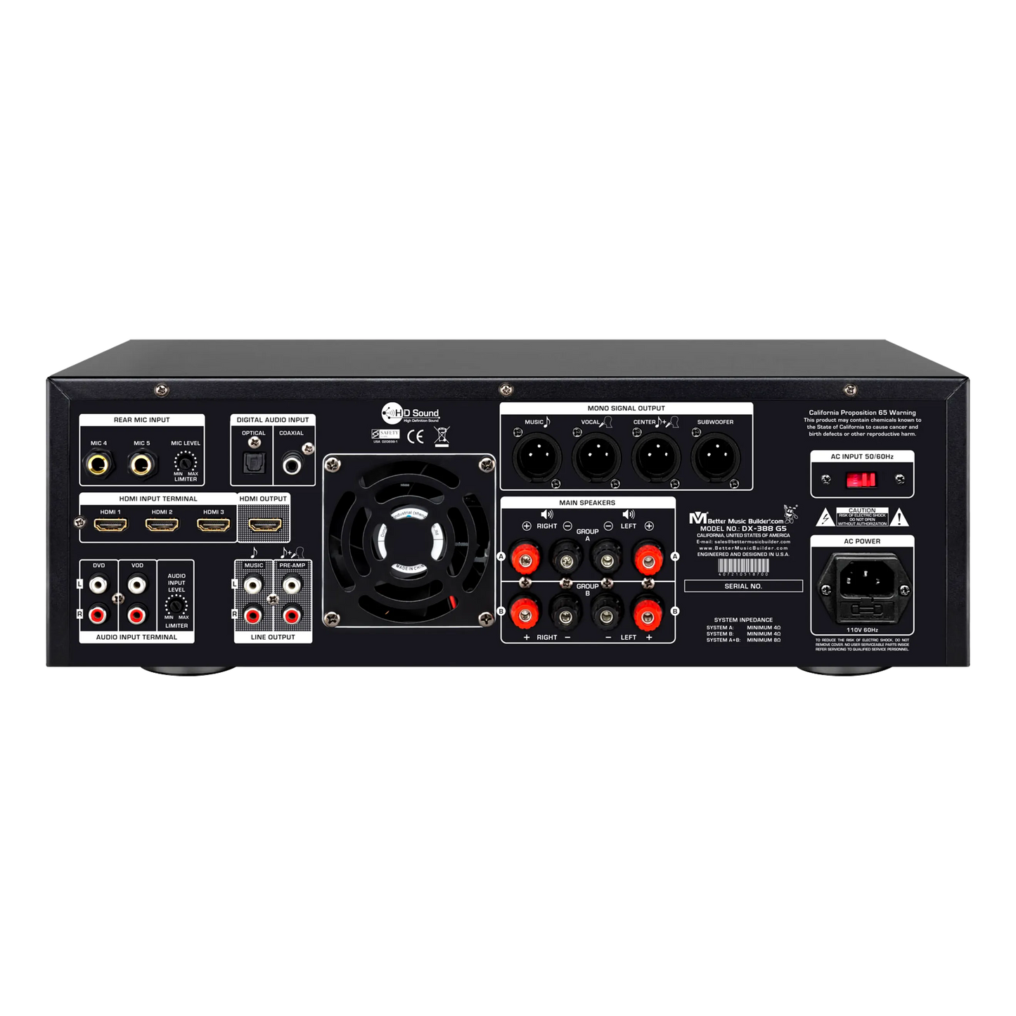 Better Music Builder DX-388 G5 1400W Karaoke Mixing Amplifier Bundle with VM-52 G5 Wireless Microphones
