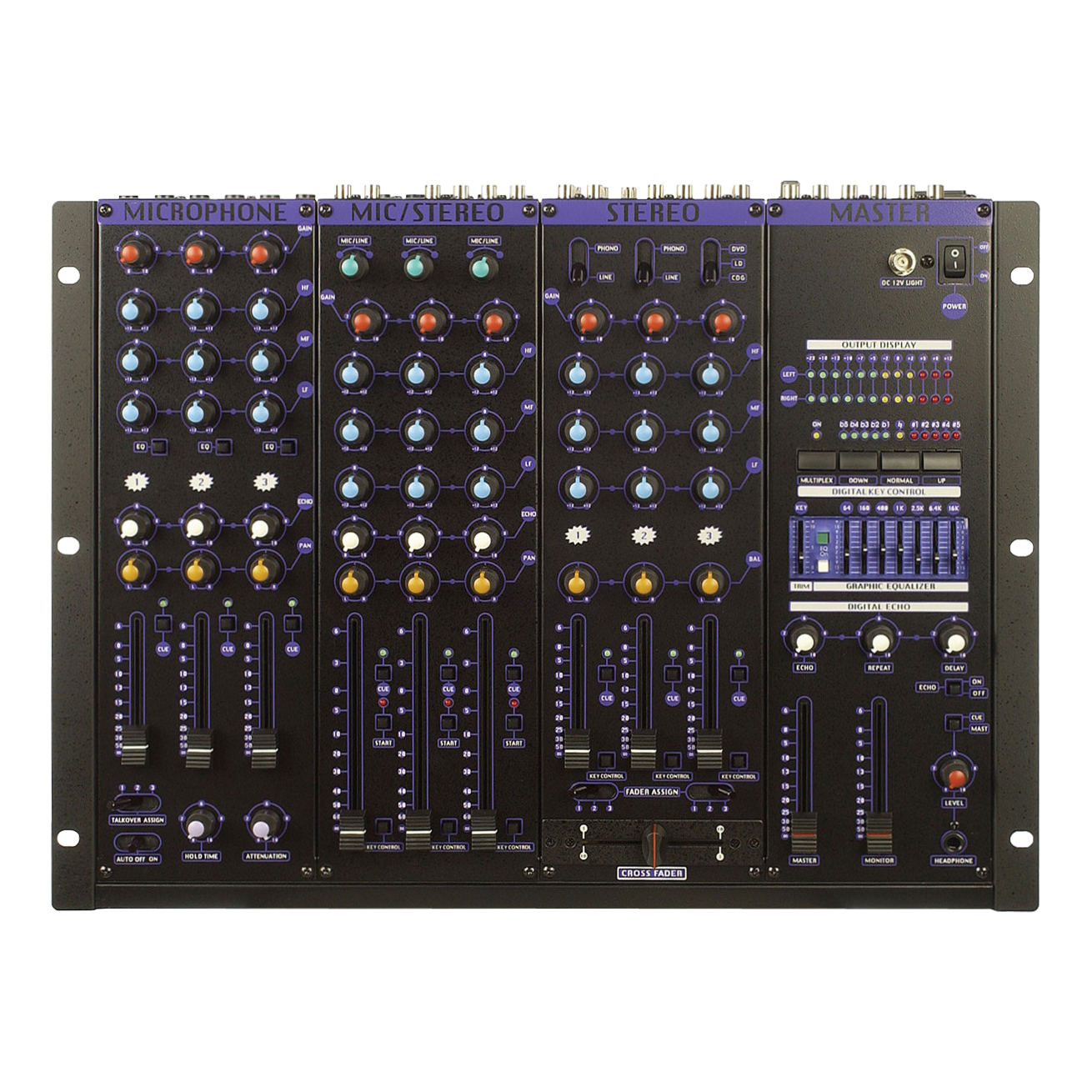 VocoPro KJ-8000PRO PLUS 9-Channel Pro KJ/DJ Mixer w/ Digital Key Control