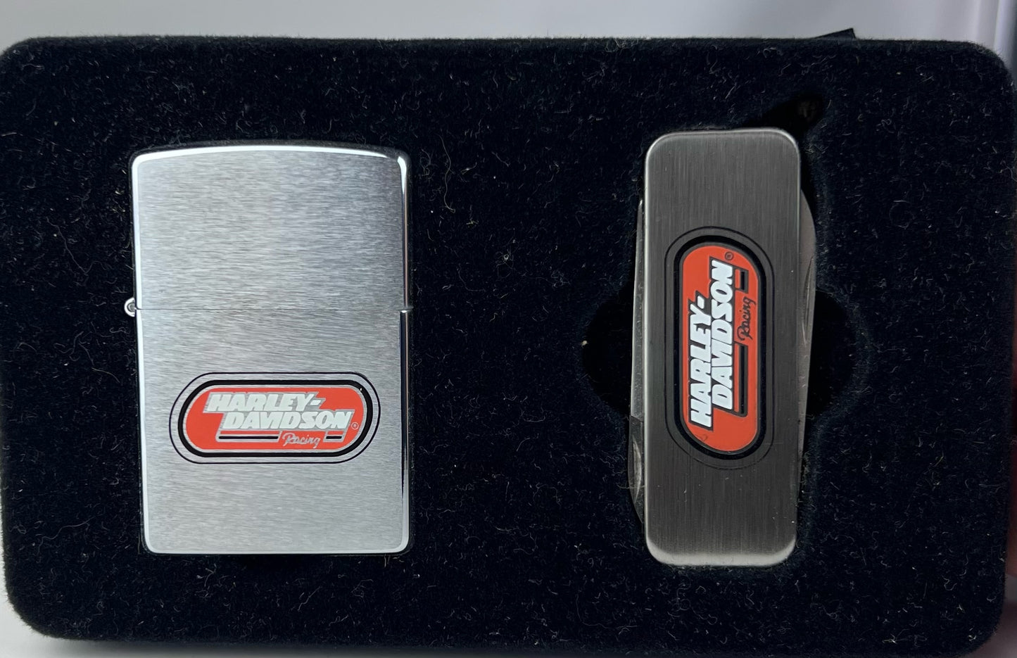 Zippo Harley Davidson Racing Orange With Pocket knife