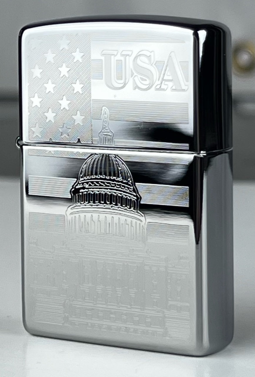 Zippo Custom 250 Capitol BLDG Flag USA