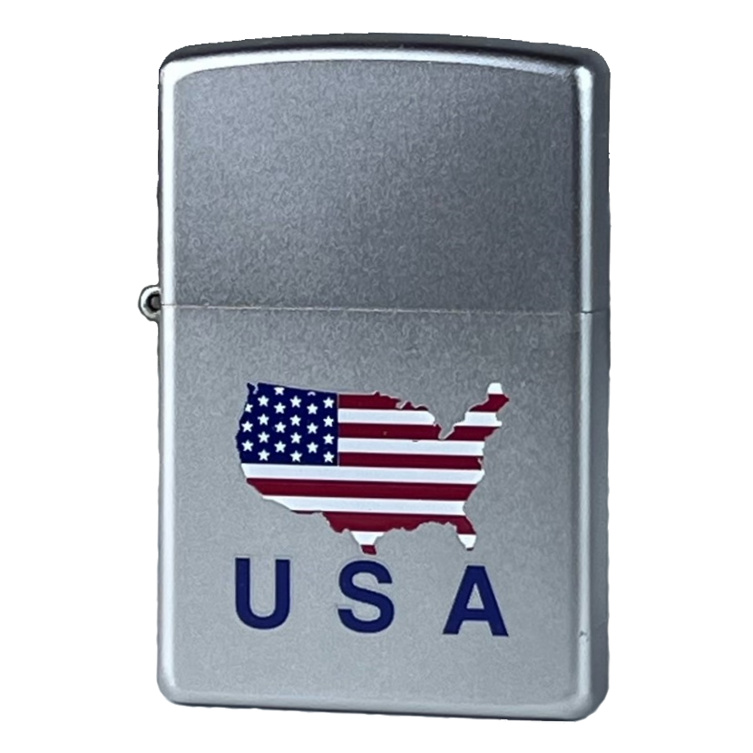 Zippo 205 Map And Flag USA