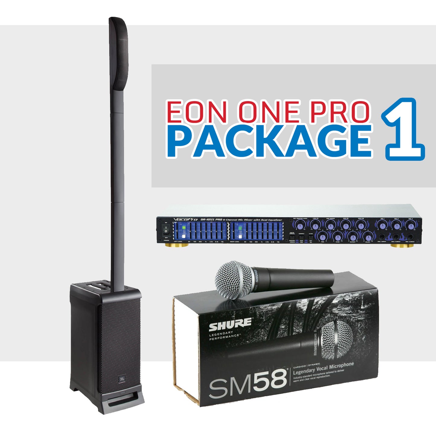 Eon One Pro Package 01: Eon-One-Pro + DA-1055 + SM58S
