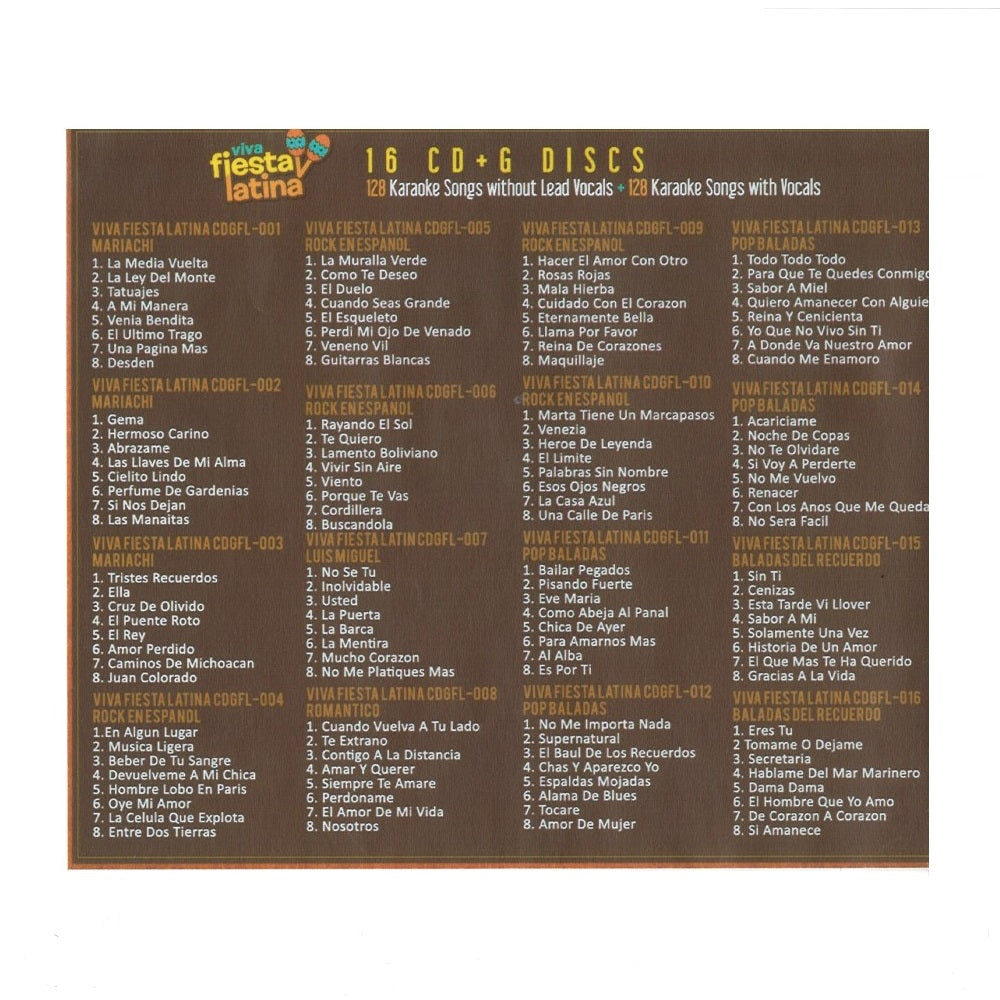 Fiesta Latina 128-Song Pack 16 CD+Gs