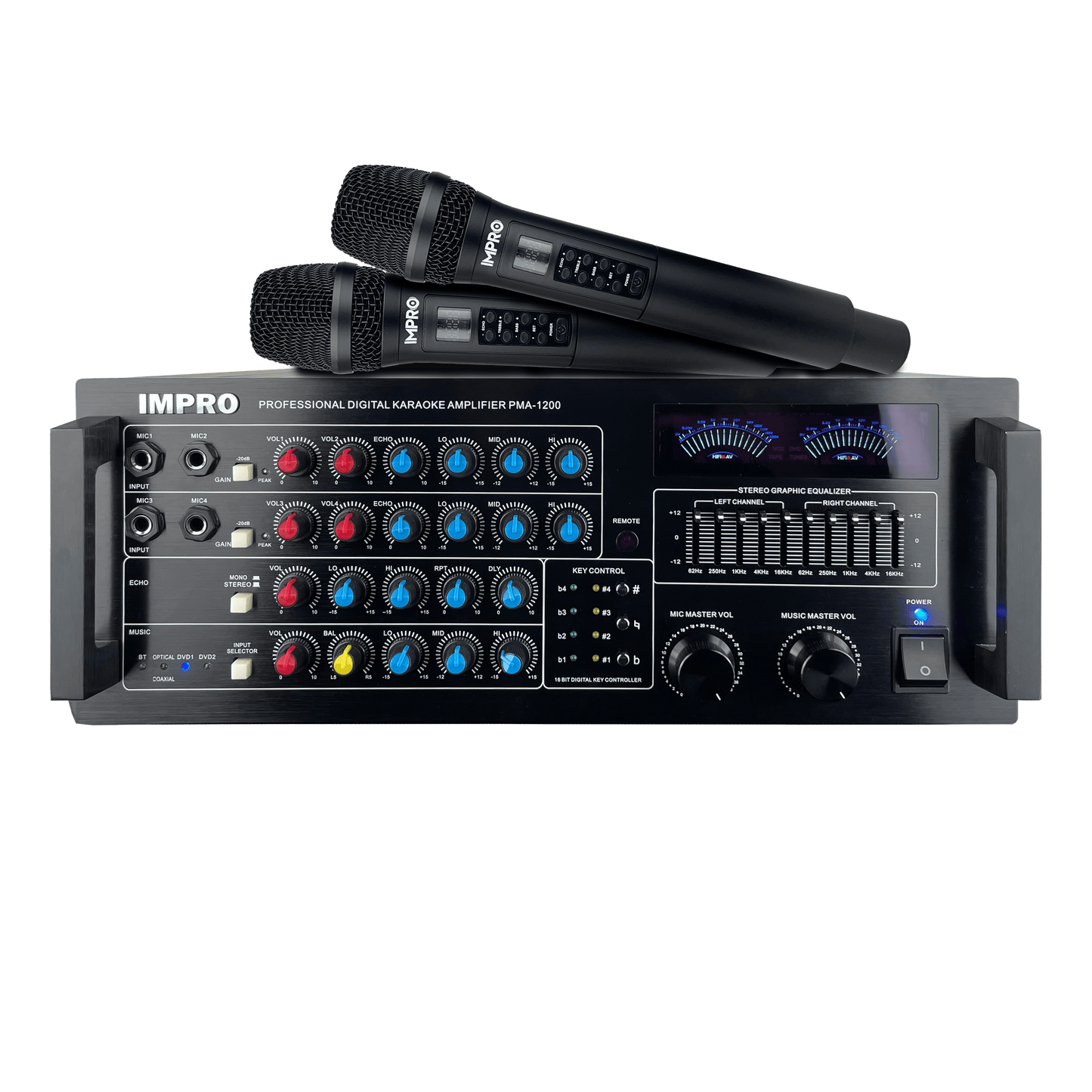 ImPro PMA-1200 1200W Mixing Amplifier Bundle with ImPro UHF-88II Wireless Microphones