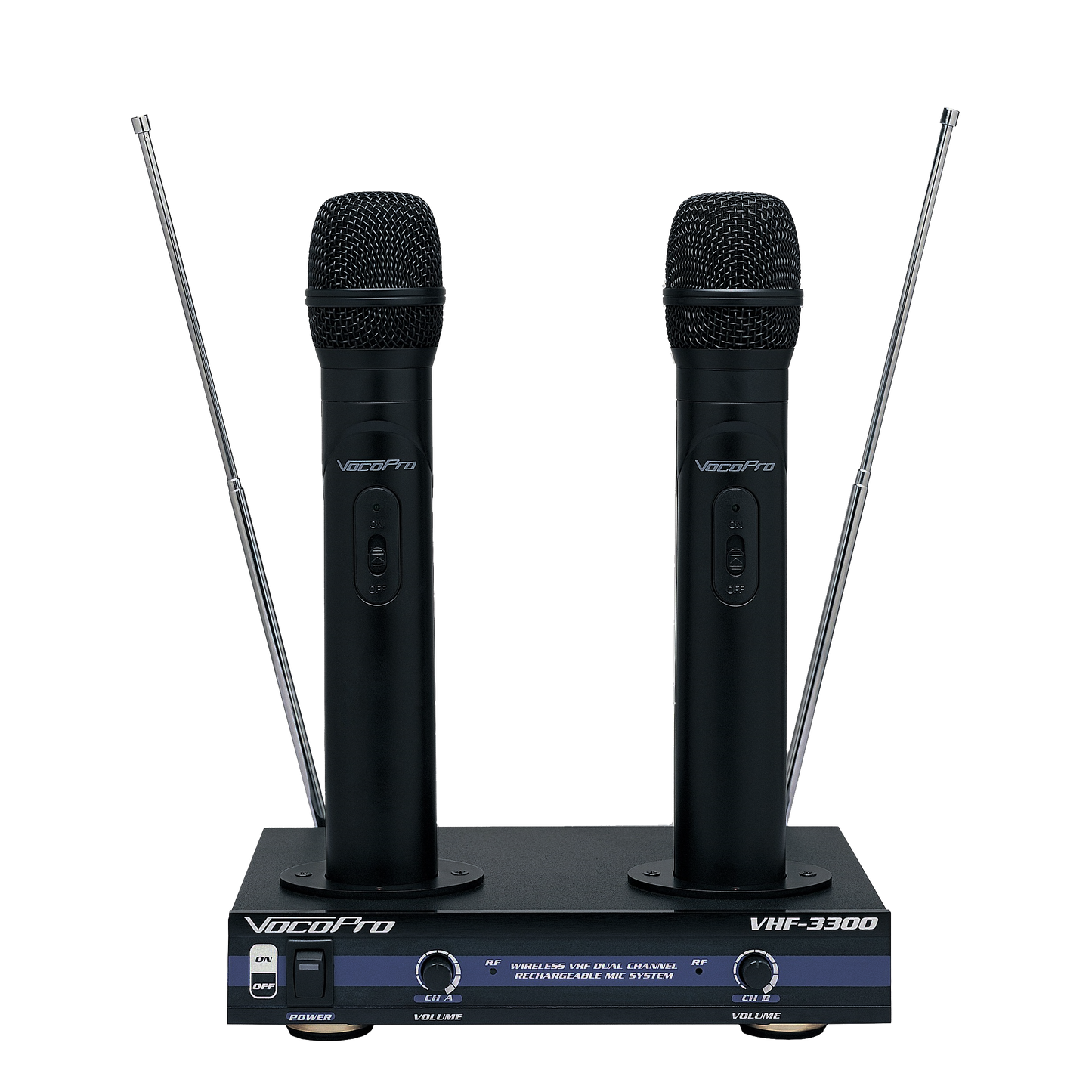 VocoPro VHF-3300 Dual Wireless Rechargeable Mic System