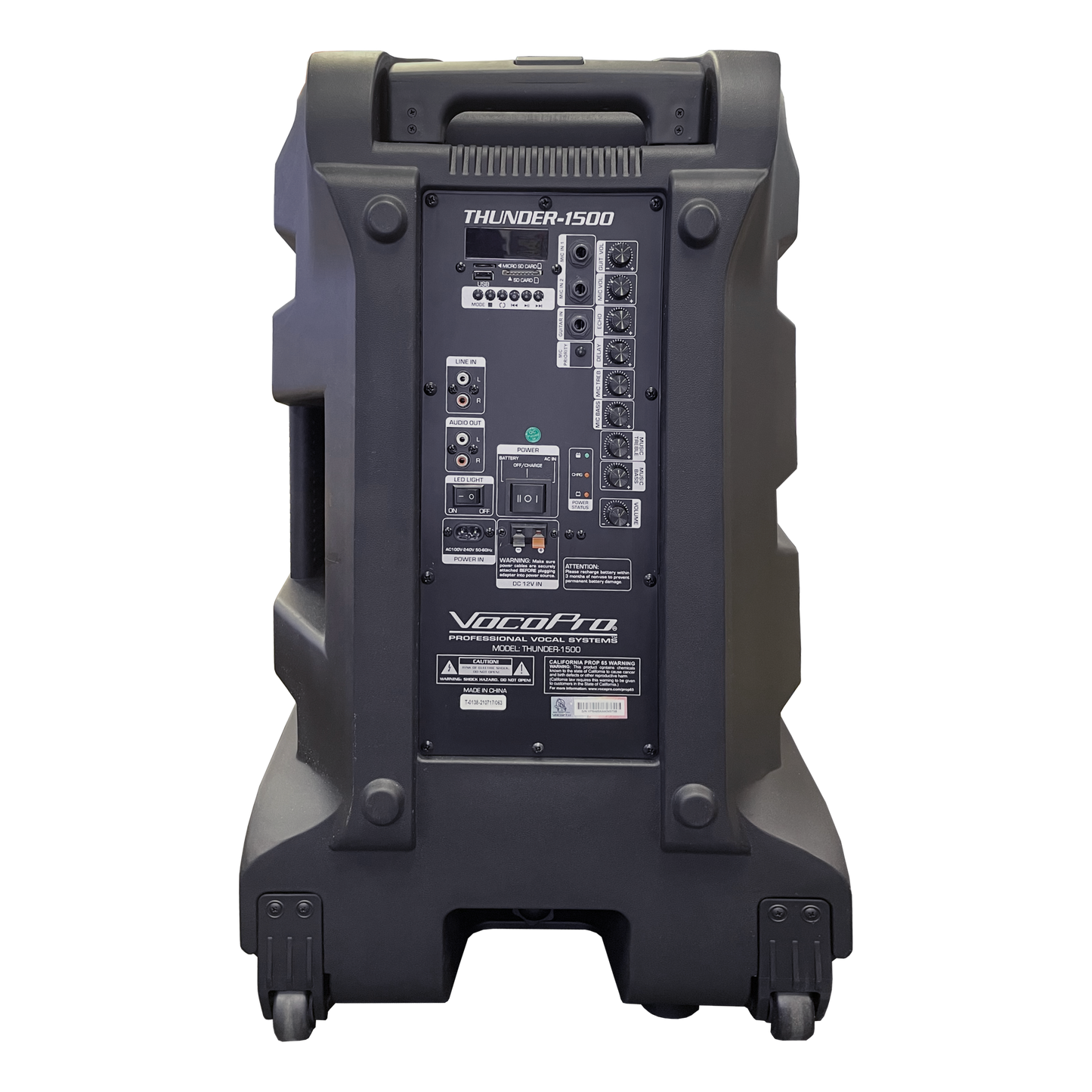 VocoPro Thunder-1500 Pro 1000W Portable Speaker with Commander Microphone & ImPro AC-98 for SmartTV