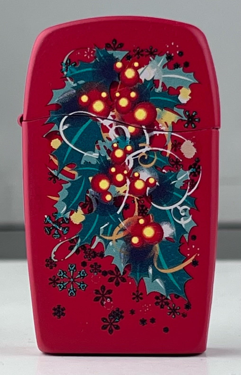 Zippo BLU 2008 Happy Holidays Red Holly Mistletoe