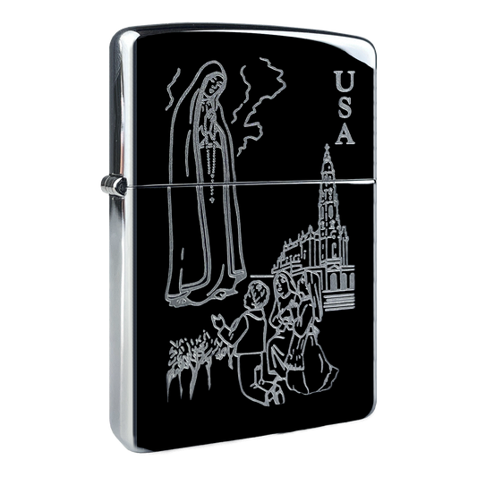 Zippo 250 Etched Lady Fatima wtih Children