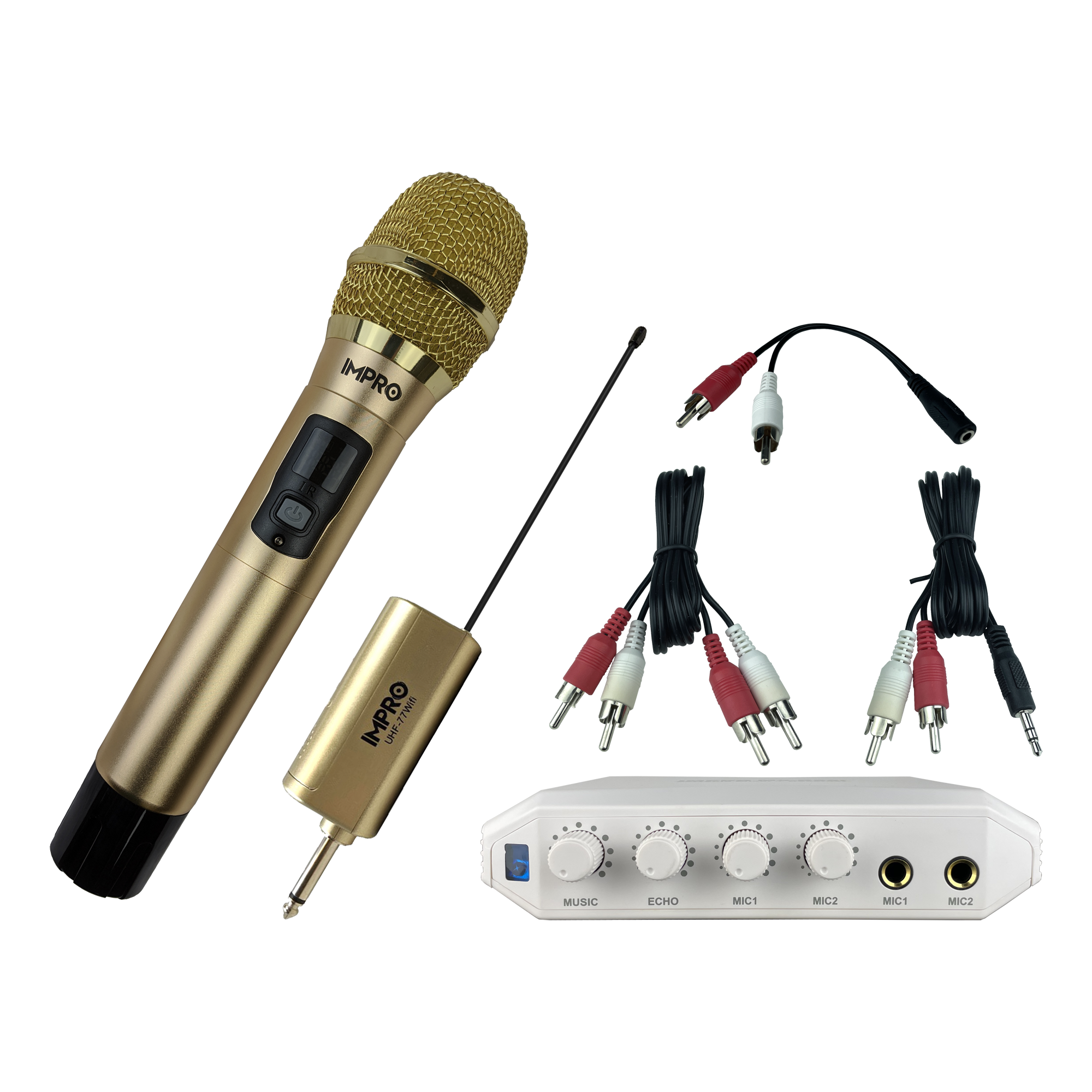 Karaoke Kickstart Bundle: ImPro UHF-77 Wireless Microphone & MX-R88i Compact Mixer