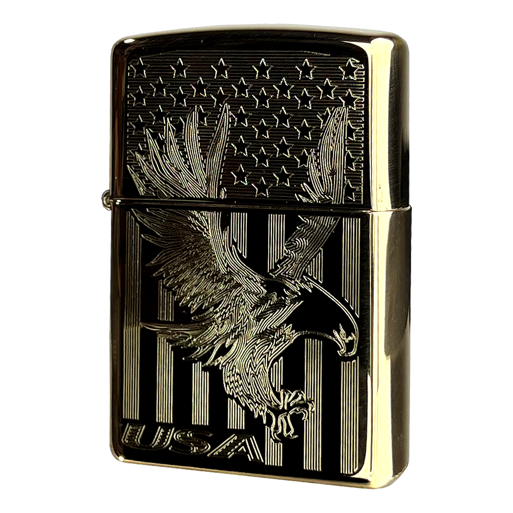 Zippo Custom 254B Eagle Flag USA Brass