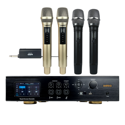 ImPro MA-8 1800W Mixing Amplifier Bundle with ImPro UHF-88II Wireless Microphones