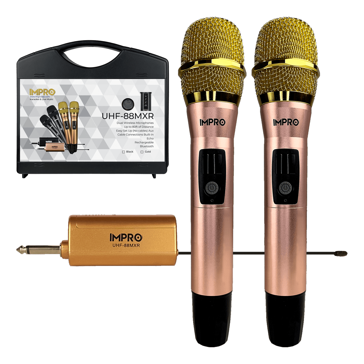 ImPro UHF-88MXR Professional UHF Wireless Microphones with Case