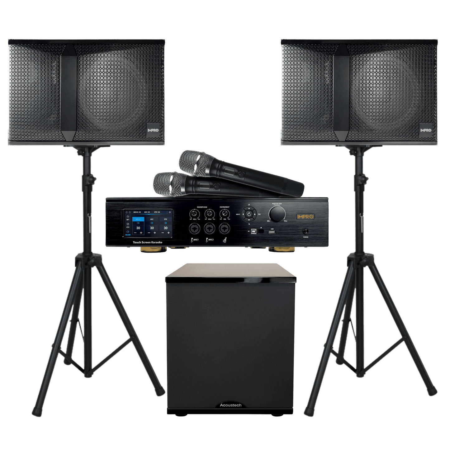 ImPro Star Package with Mixing Amplifier, Speakers, Microphones, and Accessories (4 items)