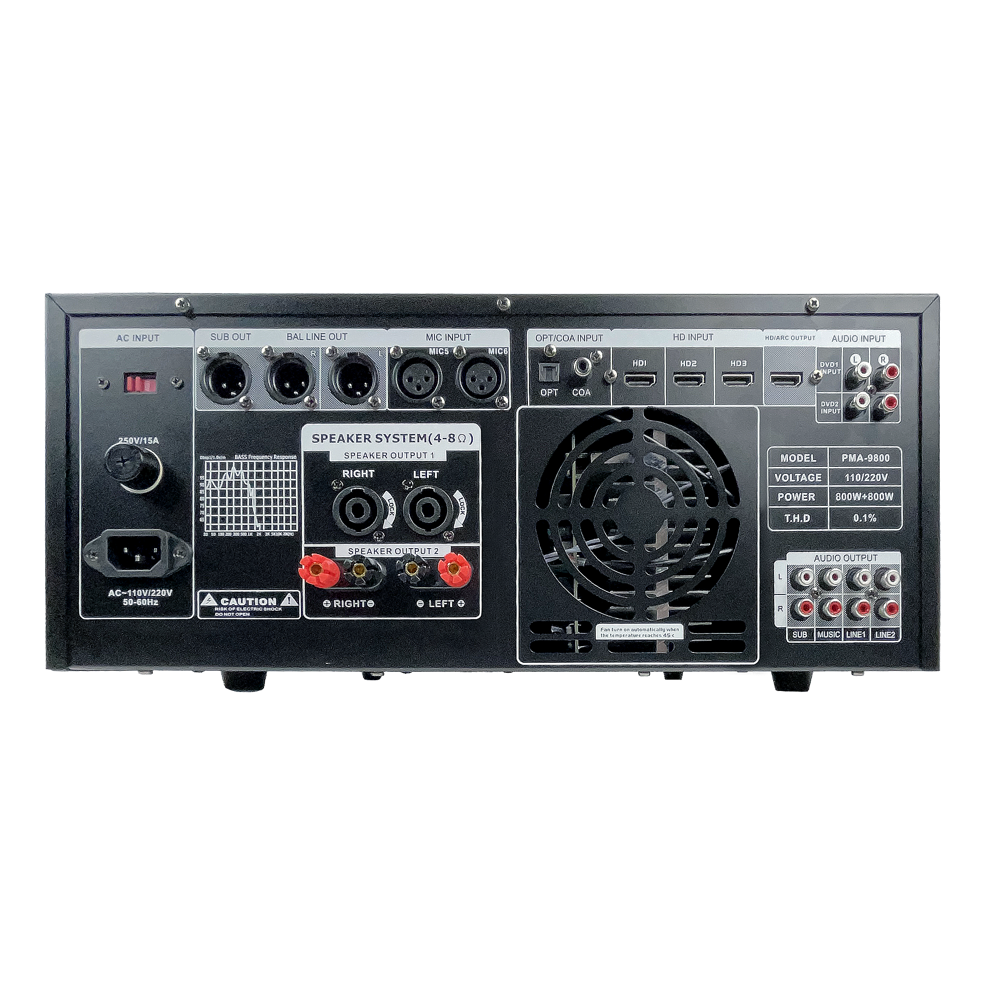 ImPro PMA-9800 Elite Professional 1600W Karaoke Mixing Amplifier for Youtube Smart TV Singing
