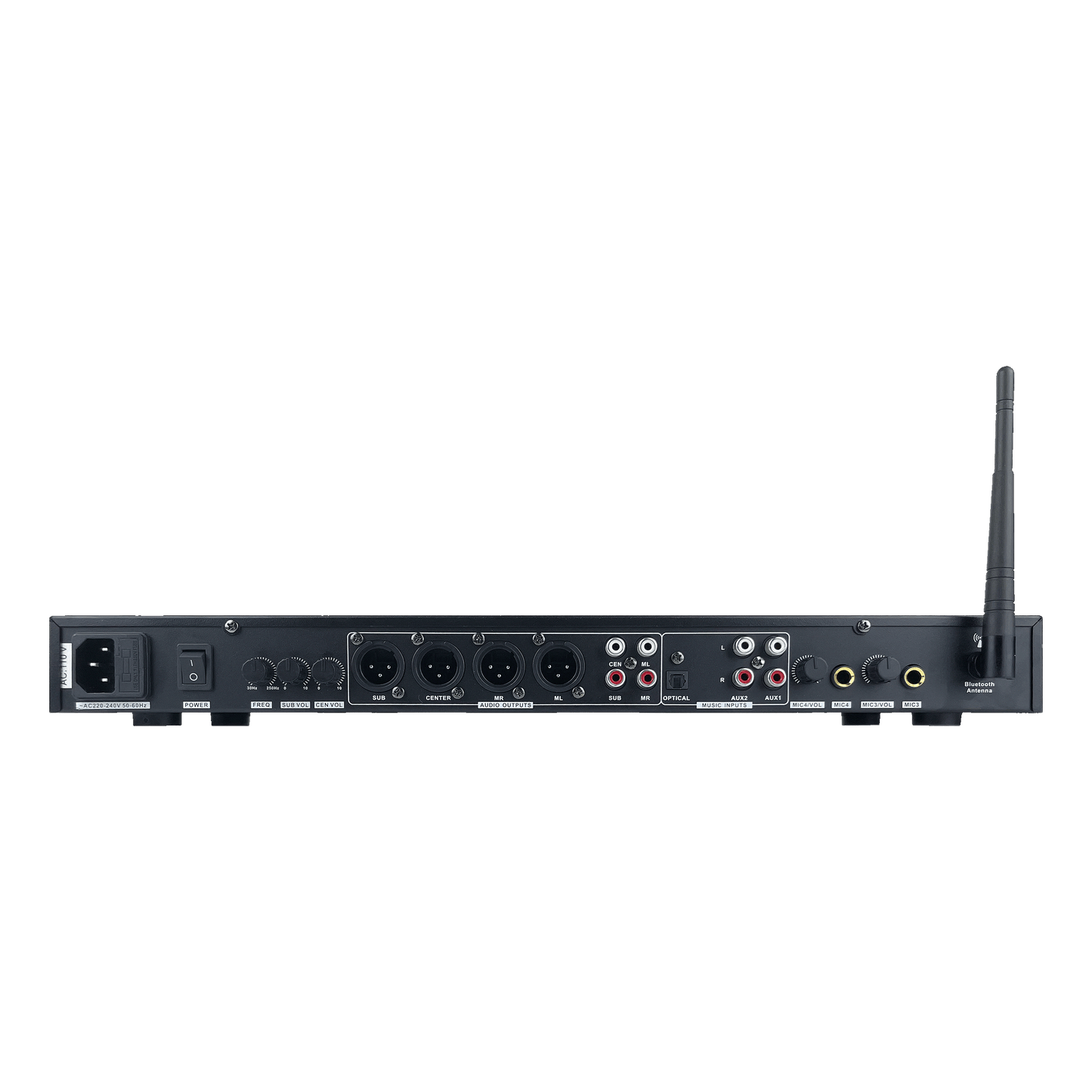 ImPro MX-9 DSP Karaoke Mixer & Digital Echo Processor – Bluetooth, FBX Feedback Suppression, 4 Mic Inputs, Optical & AUX Music Inputs