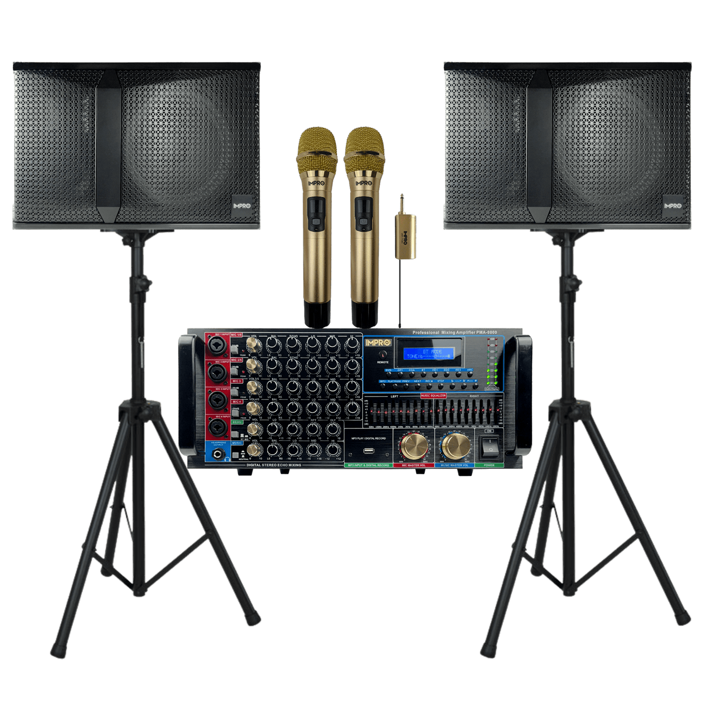 ImPro Epic Star Package 1 with Mixing Amplifier, Speakers, Microphones, and Accessories (5 items)