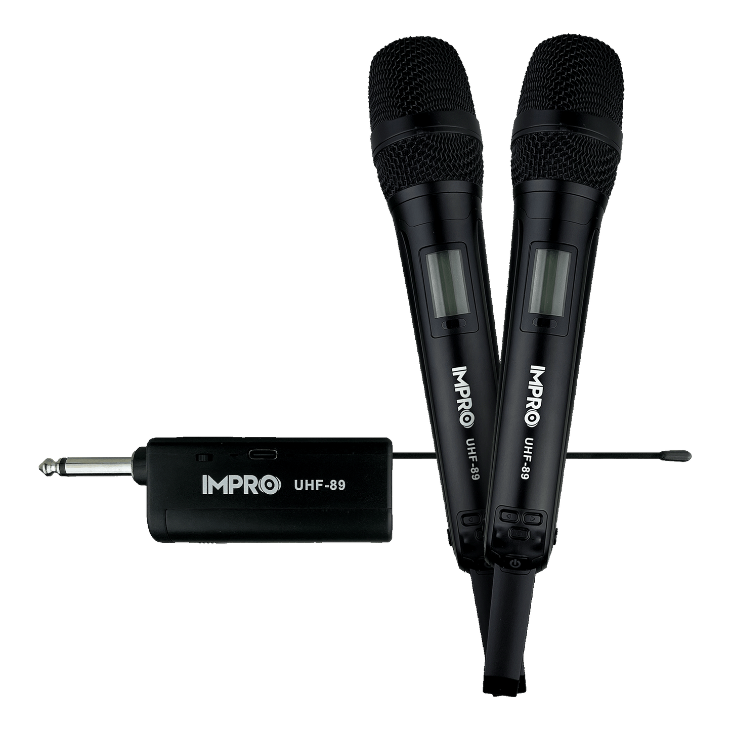 ImPro UHF-89 Dual Wireless Microphones for Karaoke & Events – 20 Selectable Channels, On-Mic Volume Control