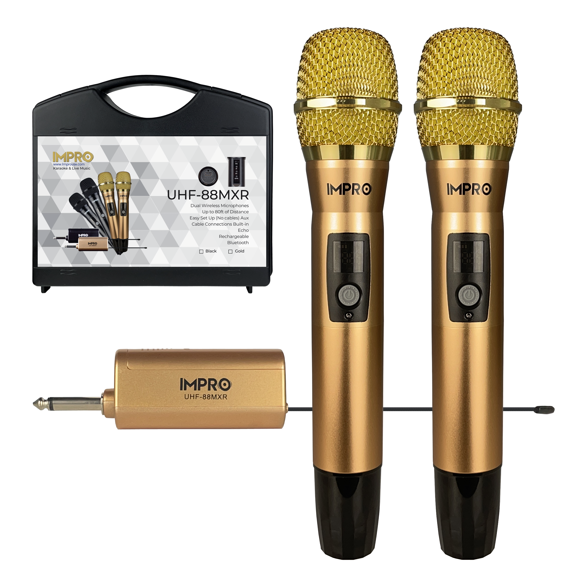 ImPro UHF-88MXR Professional UHF Wireless Microphones with Case