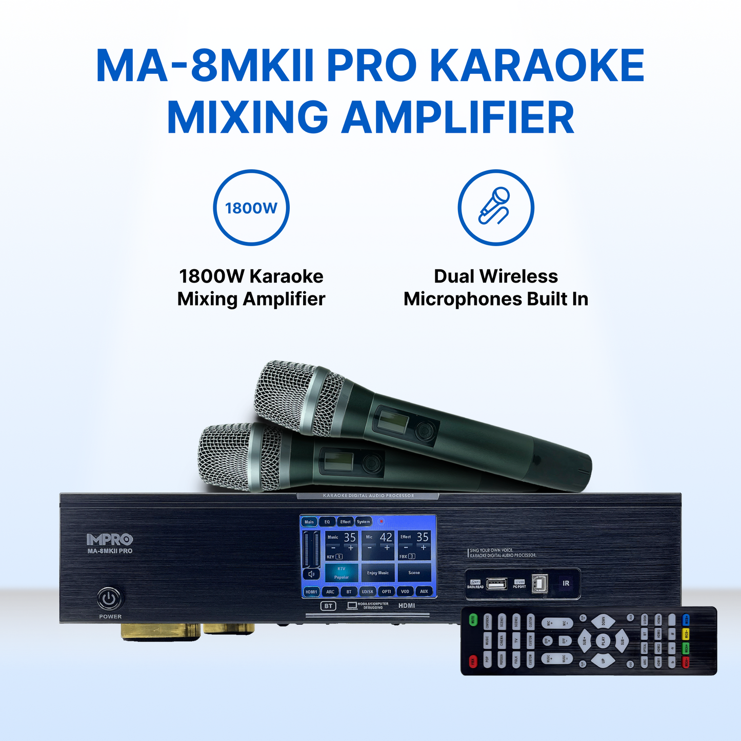 ImPro Champion Package with Mixing Amplifier, Speakers, Microphones, and Accessories (4 items)