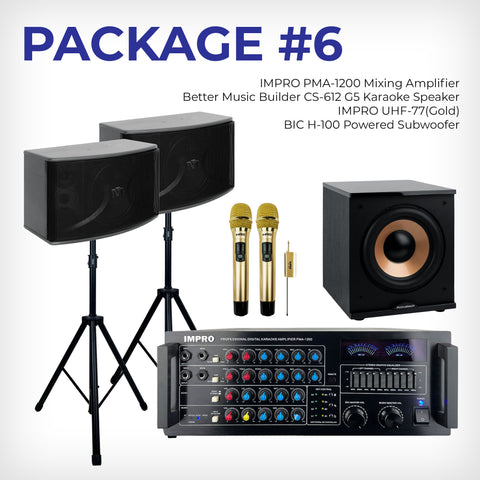 ImPro House Party Bundle with Mixing Amplifier, Speakers, Microphones, and Accessories (5 Items)