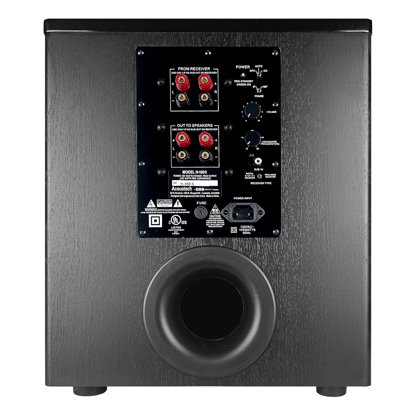 BIC America Acoustech H-100II Cinema Series Powered Subwoofer