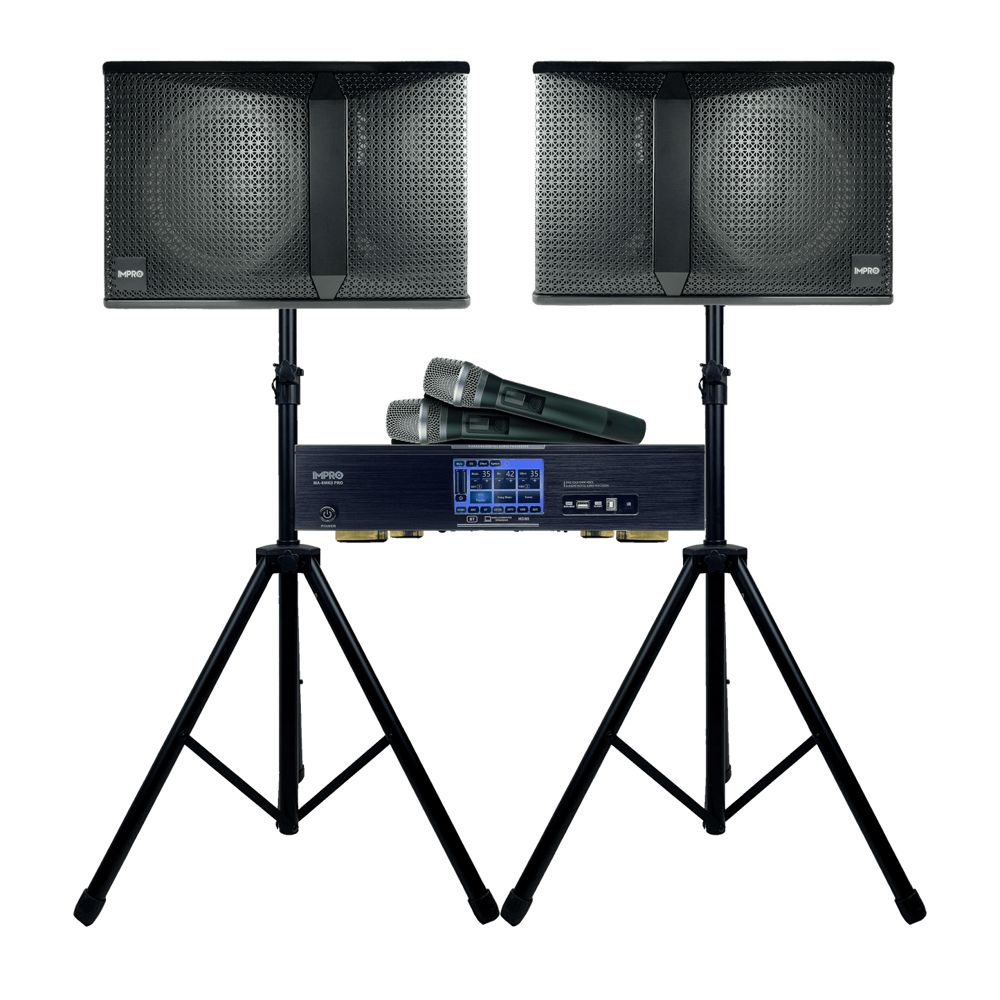 ImPro Champion Package with Mixing Amplifier, Speakers, Microphones, and Accessories (4 items)