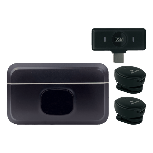 2-Pack Wireless Lavalier Microphones (Lapel) – Karaoke Echo Effect, Clip-On Mics for Vlog/Live/Interview