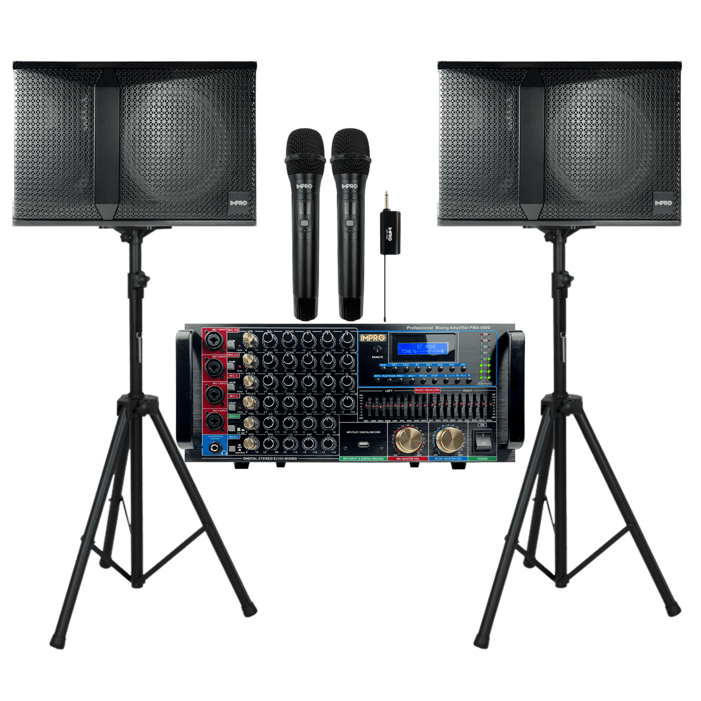 ImPro Epic Star Package 1 with Mixing Amplifier, Speakers, Microphones, and Accessories (5 items)