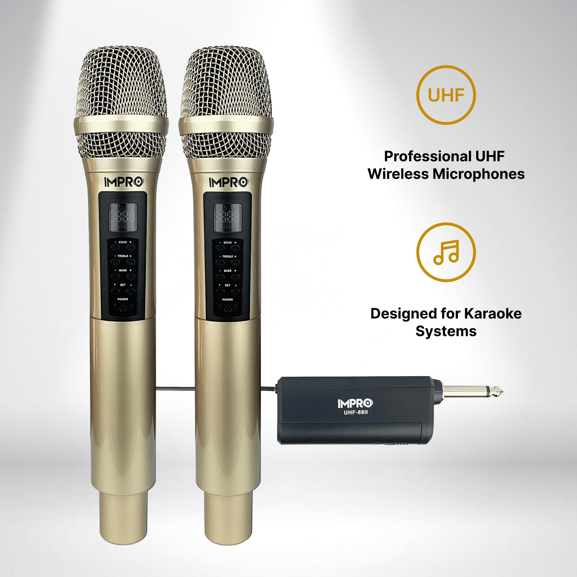 ImPro UHF-88II Professional UHF Wireless Microphones with Case