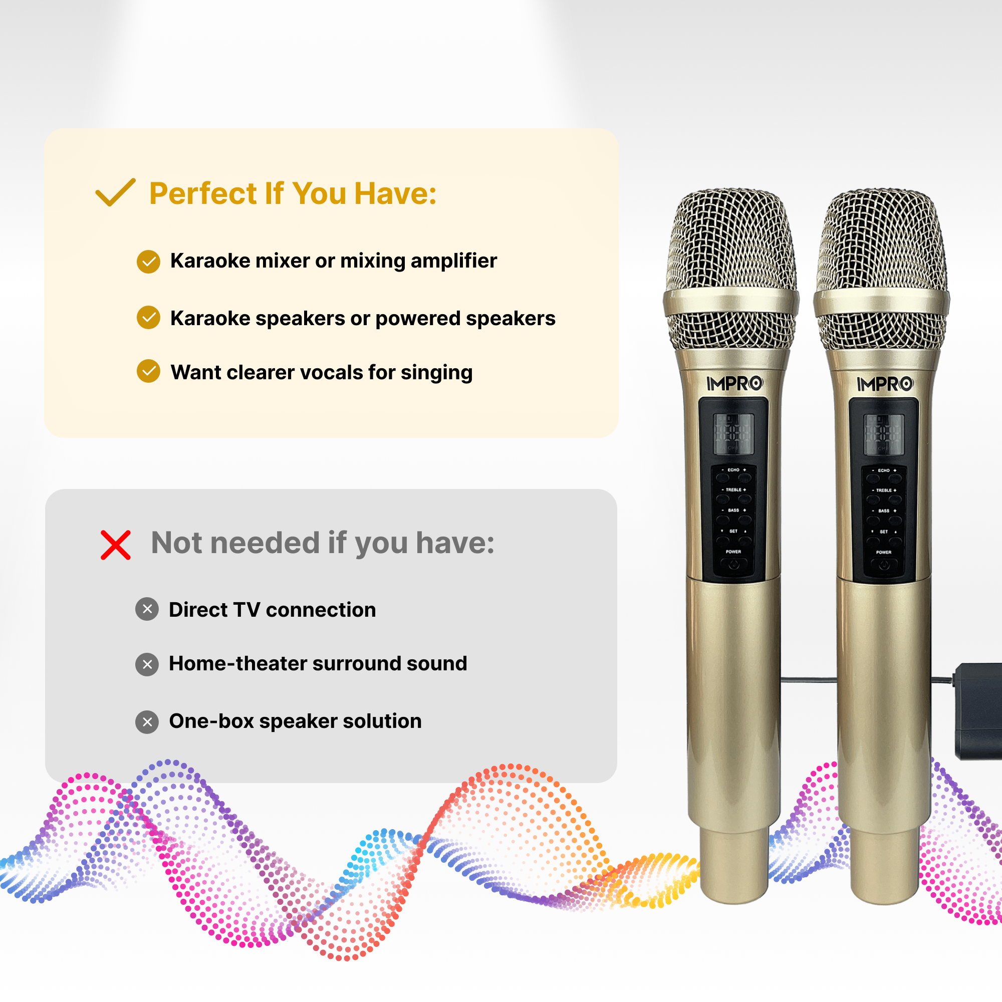 ImPro UHF-88II Professional UHF Wireless Microphones with Case