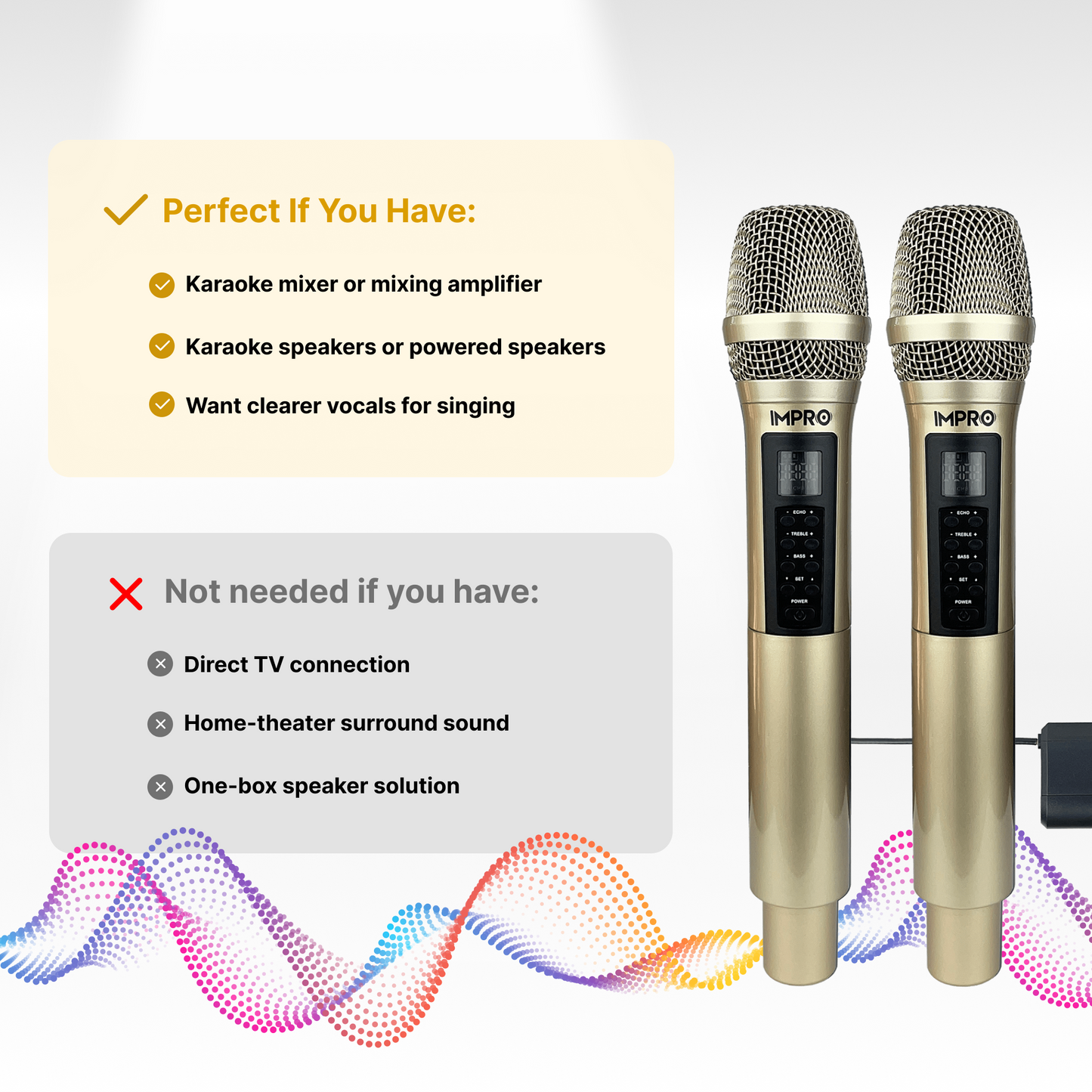 ImPro UHF-88II Professional UHF Wireless Microphones with Case