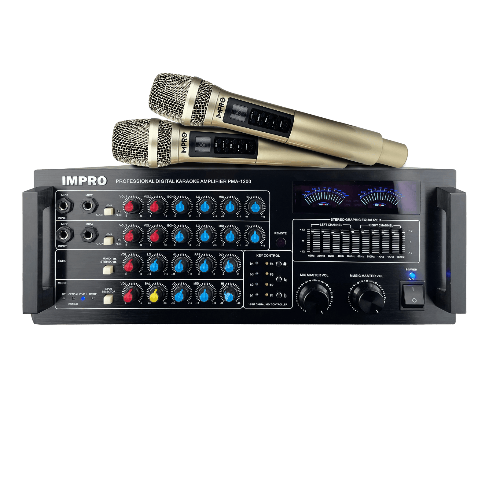 ImPro PMA-1200 1200W Mixing Amplifier Bundle with ImPro UHF-88II Wireless Microphones