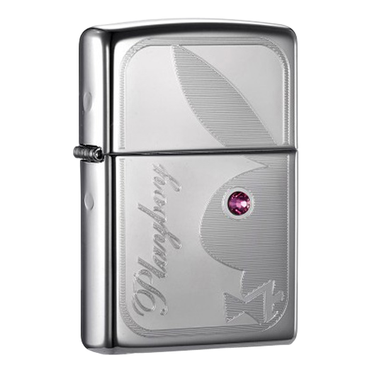 Zippo 24789 Playboy Bunny With Pink Swarovski Crystal