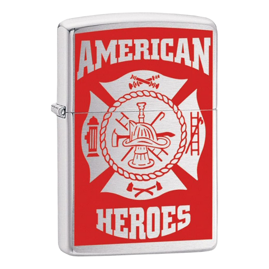 Zippo 24354 American Heroes Firefighter Fire Depart. Emblem Badge Chrome