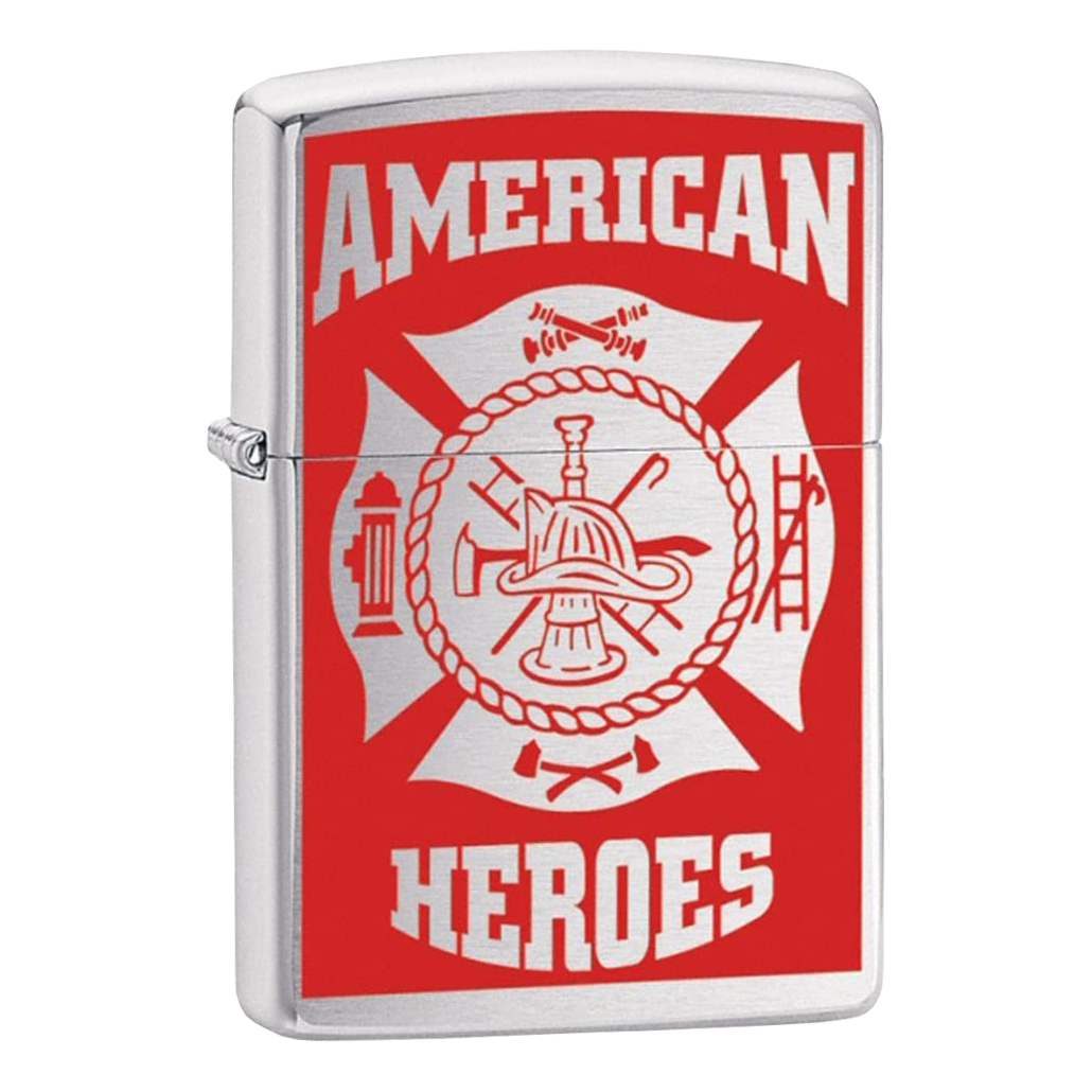 Zippo 24354 American Heroes Firefighter Fire Depart. Emblem Badge Chrome