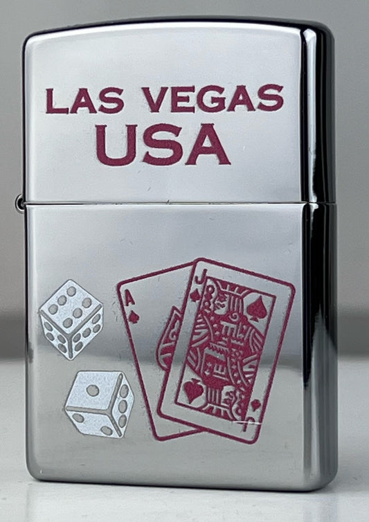 Zippo Custom 250 Las Vegas Dice Red and White