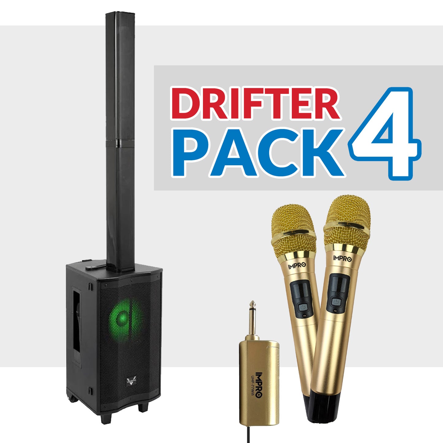 Drifter Package 04: VocoPro Drifter + ImPro UHF-77Wifi (Black or Gold)