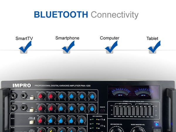 ImPro PMA-1200 1200W Mixing Amplifier Bundle with ImPro UHF-88II Wirel ...