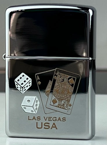 Zippo Custom 250 Las Vegas Dice Gold And White